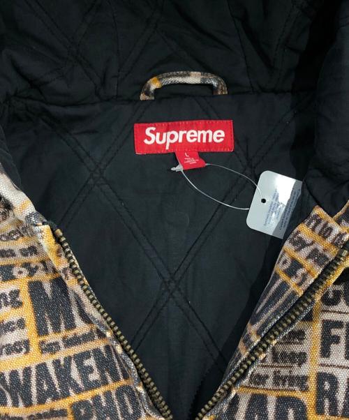 SUPREME（シュプリーム）Supreme (シュプリーム) Dash Snow Hooded Work Jacket イエロー×ブラック サイズ:SIZE Lの古着・服飾アイテム