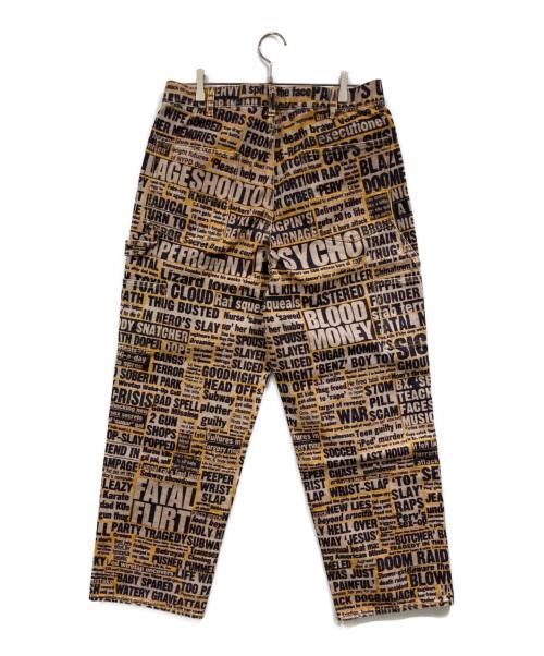SUPREME（シュプリーム）Supreme (シュプリーム) Dash Snow Double Knee Painter Pant イエロー×ブラック サイズ:SIZE 81cm (W32)の古着・服飾アイテム