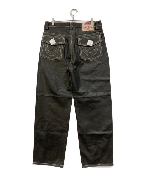 SUPREME（シュプリーム）Supreme (シュプリーム) TRUE RELIGION (トゥルー レリジョン) Loose Fit Leather Pant ブラック サイズ:32の古着・服飾アイテム
