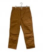 CarHarttカーハート）の古着「FIRM DUCK DOUBLE-FRONT DUNGAREE」｜ブラウン