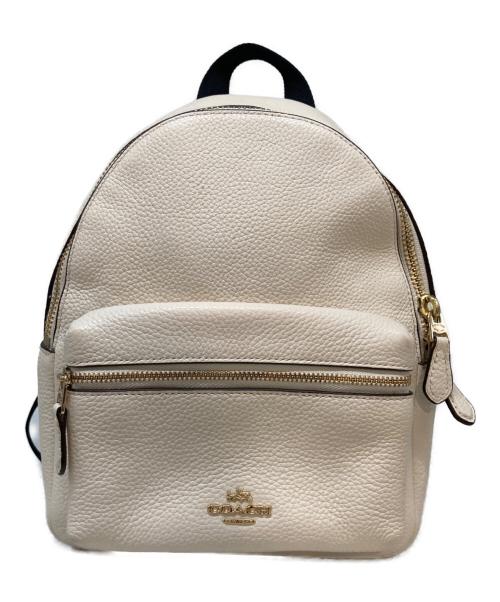 COACH（コーチ）COACH (コーチ) チャーリー ペブルドレザー ミニ リュックサック ホワイトの古着・服飾アイテム