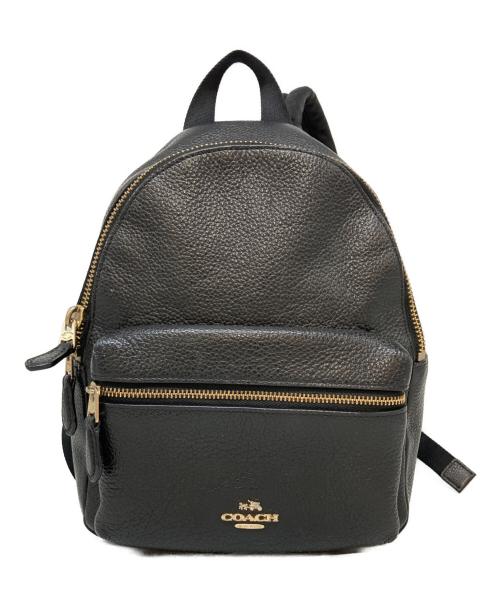COACH（コーチ）COACH (コーチ) チャーリー ペブルドレザー ミニ リュックサック ブラックの古着・服飾アイテム