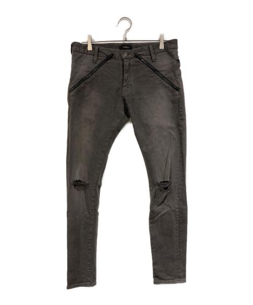 UNDERCOVER（アンダーカバー）UNDERCOVER (アンダーカバー) スキニーZIPパンツ グレー サイズ:SIZE 4の古着・服飾アイテム