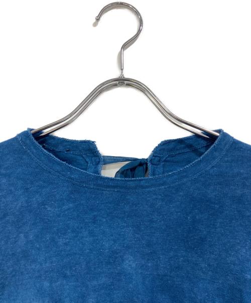 Pate a chou（パトアシュ）pate a chou (パトアシュ) インディゴ染め長袖カットソー ブルー サイズ:不明の古着・服飾アイテム