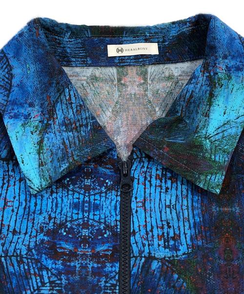 HERALBONY（ヘラルボニー）HERALBONY (ヘラルボニー) エアフロージップシャツ「リーフ」 ブルー サイズ:SIZE Freeの古着・服飾アイテム
