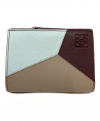 LOEWEロエベ）の古着「パズルコンパクトウォレット」｜ベージュ×ブルー