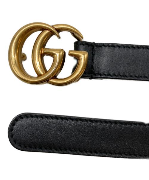 GUCCI（グッチ）GUCCI (グッチ) ダブルGスリムベルト ブラックの古着・服飾アイテム