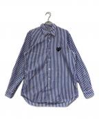 PLAY COMME des GARCONSプレイコムデギャルソン）の古着「STRIPE SHIRT」｜ブルー