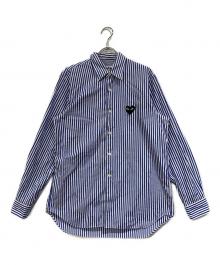 PLAY COMME des GARCONS（プレイコムデギャルソン）の古着「STRIPE SHIRT」｜ブルー