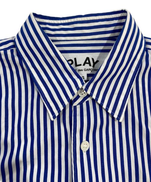 PLAY COMME des GARCONS（プレイコムデギャルソン）PLAY COMME des GARCONS (プレイコムデギャルソン) STRIPE SHIRT ブルー サイズ:Sの古着・服飾アイテム