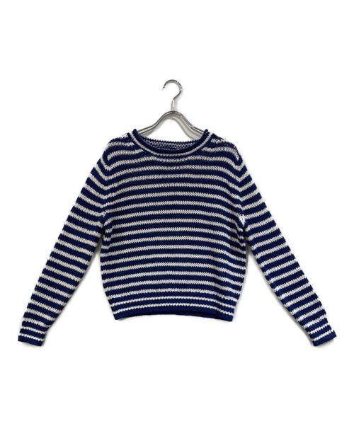 POLO RALPH LAUREN（ポロ・ラルフローレン）POLO RALPH LAUREN (ポロ・ラルフローレン) ストライプドリネンコットンセーター ブルー×ホワイト サイズ:SIZEXSの古着・服飾アイテム