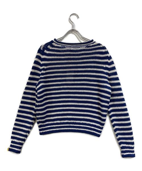 POLO RALPH LAUREN（ポロ・ラルフローレン）POLO RALPH LAUREN (ポロ・ラルフローレン) ストライプドリネンコットンセーター ブルー×ホワイト サイズ:SIZEXSの古着・服飾アイテム