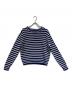 POLO RALPH LAUREN（ポロ・ラルフローレン）の古着「ストライプドリネンコットンセーター」｜ブルー×ホワイト