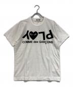 PLAY COMME des GARCONSプレイコムデギャルソン）の古着「Printed Logo Play T-Shirt」｜ホワイト