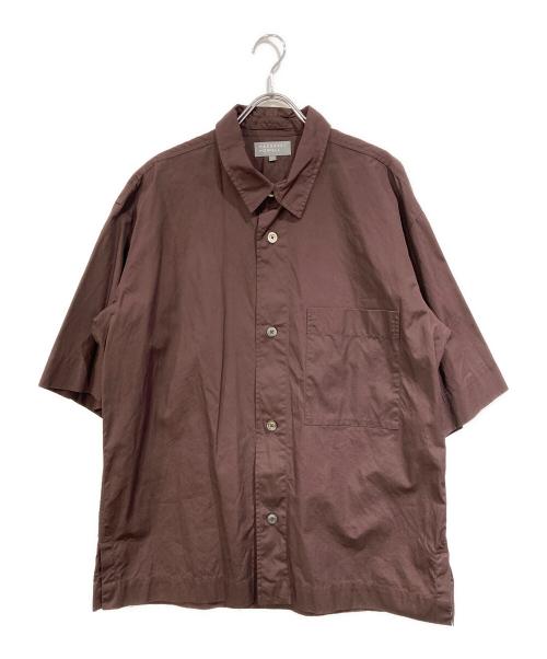 MARGARET HOWELL（マーガレットハウエル）MARGARET HOWELL (マーガレットハウエル) オーバーサイズS/Sシャツ ブラウン サイズ:SIZE Lの古着・服飾アイテム