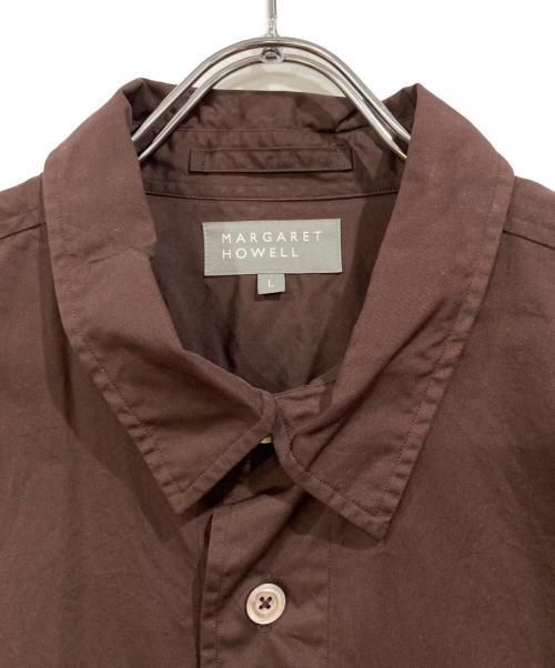 MARGARET HOWELL（マーガレットハウエル）MARGARET HOWELL (マーガレットハウエル) オーバーサイズS/Sシャツ ブラウン サイズ:SIZE Lの古着・服飾アイテム
