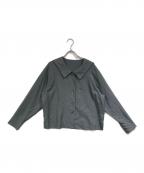 MARGARET HOWELLマーガレットハウエル）の古着「SILK POPLIN/長袖ブラウス」｜ブルー