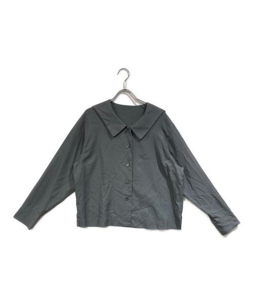 MARGARET HOWELL（マーガレットハウエル）MARGARET HOWELL (マーガレットハウエル) SILK POPLIN/長袖ブラウス ブルー サイズ:SIZE2の古着・服飾アイテム