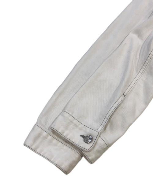 MM6 Maison Margiela（エムエムシックスメゾンマルジェラ）MM6 Maison Margiela (エムエムシックスメゾンマルジェラ) ノーカラーデニムジャケット ホワイト サイズ:SIZE 38の古着・服飾アイテム