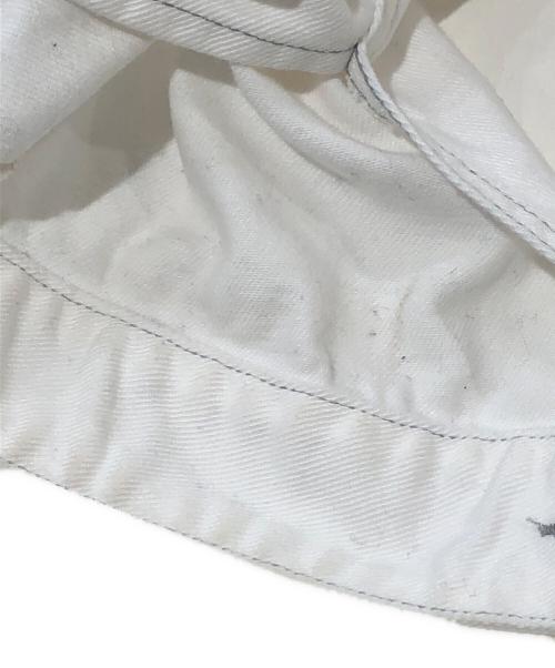 MM6 Maison Margiela（エムエムシックスメゾンマルジェラ）MM6 Maison Margiela (エムエムシックスメゾンマルジェラ) ノーカラーデニムジャケット ホワイト サイズ:SIZE 38の古着・服飾アイテム