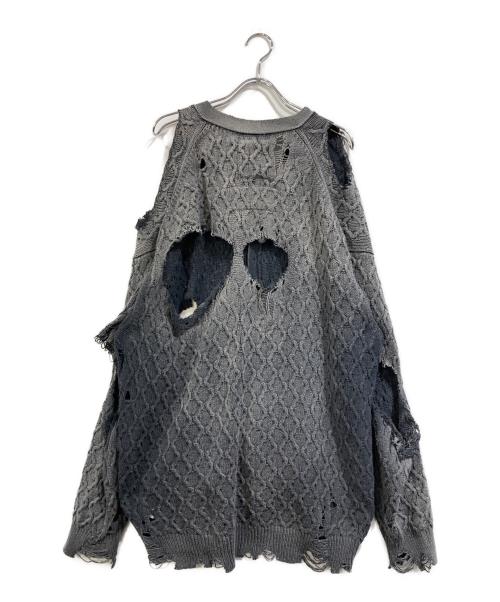Maison MIHARA YASUHIRO（メゾン ミハラ ヤスヒロ）Maison MIHARA YASUHIRO (メゾン ミハラ ヤスヒロ) SUNFADED KNIT CARDIGAN グレー サイズ:SIZE Freeの古着・服飾アイテム