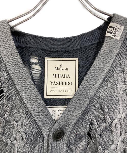 Maison MIHARA YASUHIRO（メゾン ミハラ ヤスヒロ）Maison MIHARA YASUHIRO (メゾン ミハラ ヤスヒロ) SUNFADED KNIT CARDIGAN グレー サイズ:SIZE Freeの古着・服飾アイテム