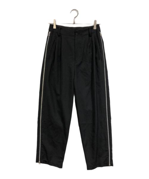 08sircus（ゼロエイトサーカス）08sircus (ゼロエイトサーカス) Dobby cloth side zip pants ブラック サイズ:SIZE 0の古着・服飾アイテム