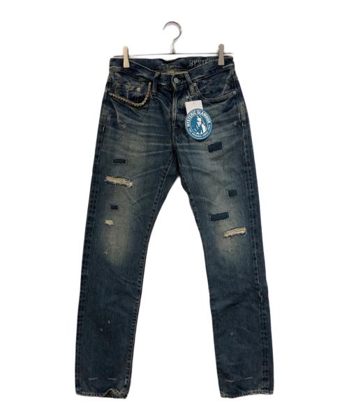 Hysteric Glamour（ヒステリックグラマー）Hysteric Glamour (ヒステリックグラマー) ダメージ加工デニムパンツ ブルー サイズ:SIZE 30の古着・服飾アイテム