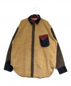 glambグラム）の古着「Crazy pattern corduroy SH」｜ベージュ×レッド