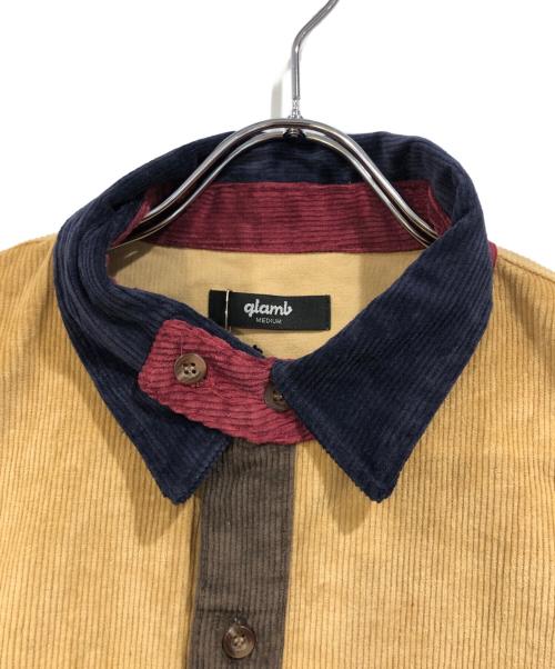 glamb（グラム）glamb (グラム) Crazy pattern corduroy SH ベージュ×レッド サイズ:SIZE Mの古着・服飾アイテム