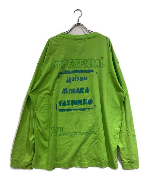 Maison MIHARA YASUHIRO（メゾン ミハラ ヤスヒロ）Maison MIHARA YASUHIRO (メゾン ミハラ ヤスヒロ) DISTRESSED LONG SLEEVE TEE グリーン サイズ:SIZE 48の古着・服飾アイテム