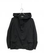 BLACK COMME des GARCONSブラックコムデギャルソン）の古着「ウールギャバジンフードジャケット」｜ブラック