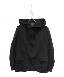 BLACK COMME des GARCONS（ブラックコムデギャルソン）の古着「ウールギャバジンフードジャケット」｜ブラック