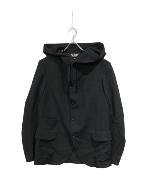 BLACK COMME des GARCONS（ブラックコムデギャルソン）BLACK COMME des GARCONS (ブラックコムデギャルソン) ウールギャバジンフードジャケット ブラック サイズ:SIZE Lの古着・服飾アイテム