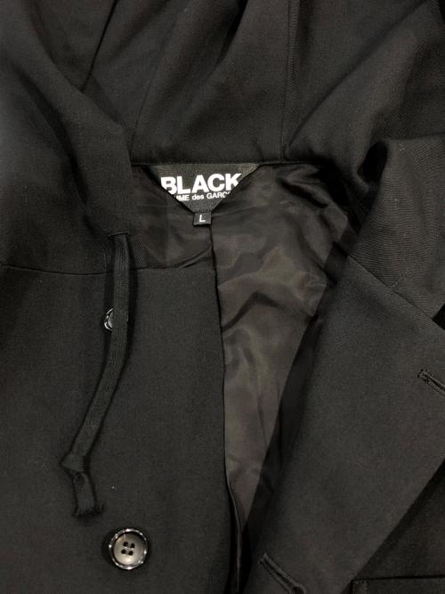 BLACK COMME des GARCONS（ブラックコムデギャルソン）BLACK COMME des GARCONS (ブラックコムデギャルソン) ウールギャバジンフードジャケット ブラック サイズ:SIZE Lの古着・服飾アイテム