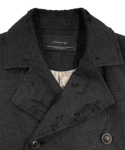 professor.E（プロフェッサー イー）Professor.E (プロフェッサー イー) Sheperd Double Breasted Distressed Coat グレー サイズ:-の古着・服飾アイテム