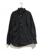 BLACK COMME des GARCONSブラックコムデギャルソン）の古着「ウール切替変形長袖シャツ」｜ブラック