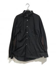 BLACK COMME des GARCONS（ブラックコムデギャルソン）の古着「ウール切替変形長袖シャツ」｜ブラック