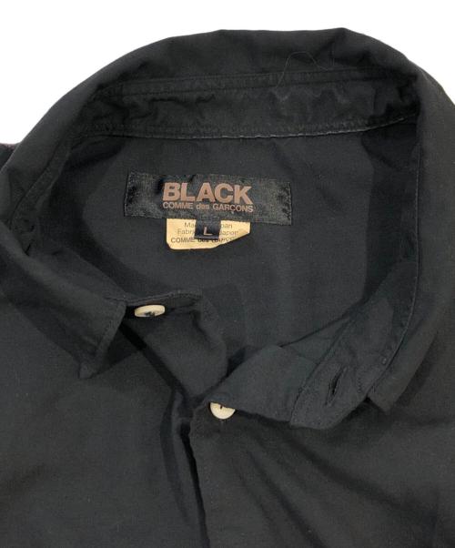 BLACK COMME des GARCONS（ブラックコムデギャルソン）BLACK COMME des GARCONS (ブラックコムデギャルソン) ウール切替変形長袖シャツ ブラック サイズ:SIZE Lの古着・服飾アイテム