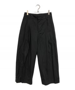 中古・古着通販】ATON (エイトン) ウールギャバジンタックワイドパンツ