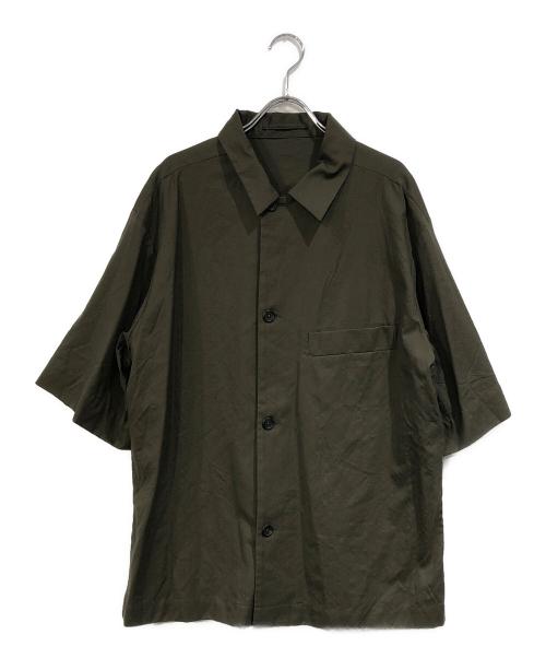 MARGARET HOWELL（マーガレットハウエル）MARGARET HOWELL (マーガレットハウエル) ウールシルク半袖シャツ グリーン サイズ:SIZE Lの古着・服飾アイテム
