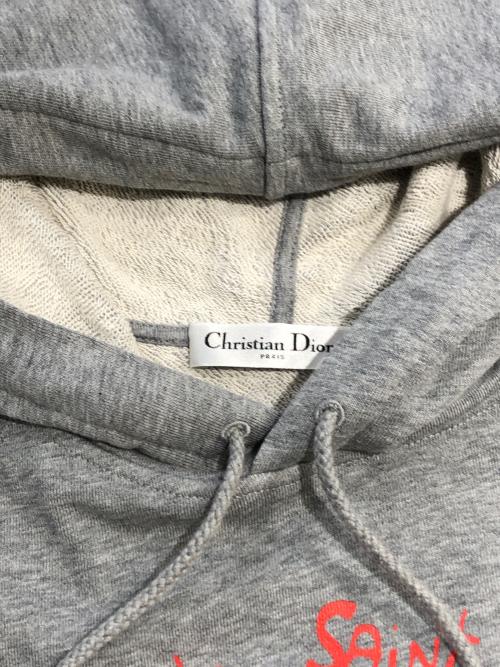 Christian Dior（クリスチャン ディオール）Christian Dior (クリスチャン ディオール) Embroidered Hooded Sweatshirt グレー サイズ:SIZE XSの古着・服飾アイテム