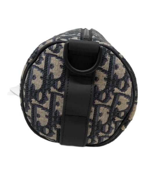 Christian Dior（クリスチャン ディオール）Christian Dior (クリスチャン ディオール) オブリークラビットミニローラーキャンバスショルダーバッグ ベージュ×ネイビーの古着・服飾アイテム