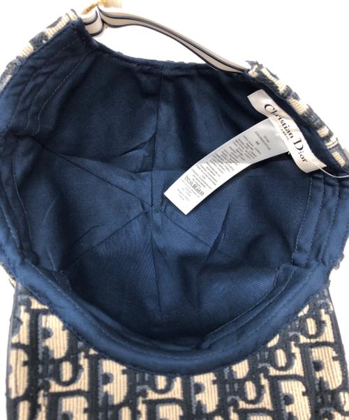 Christian Dior（クリスチャン ディオール）Christian Dior (クリスチャン ディオール) オブリークトロッターキャップ ベージュ×ネイビーの古着・服飾アイテム