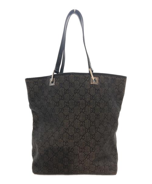 GUCCI（グッチ）GUCCI (グッチ) GGキャンバス トートバッグ ブラックの古着・服飾アイテム