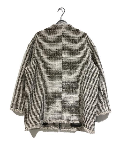 journal standard L'essage（ジャーナルスタンダード レサージュ）journal standard L'essage (ジャーナルスタンダード レサージュ) GIOLICAツイードBIGジャケット ホワイト×ブラック サイズ:不明の古着・服飾アイテム