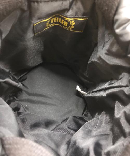 FEILER（フェイラー）FEILER (フェイラー) 巾着ショルダーバッグ ブラックの古着・服飾アイテム