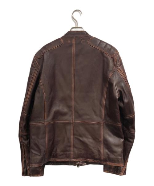 AVIREX（アヴィレックス）AVIREX (アヴィレックス) 茶芯 レザー 中綿 シングルライダースジャケット ブラウン サイズ:SIZE XLの古着・服飾アイテム