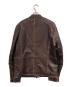 AVIREX (アヴィレックス) 茶芯 レザー 中綿 シングルライダースジャケット ブラウン サイズ:SIZE XL：16000円