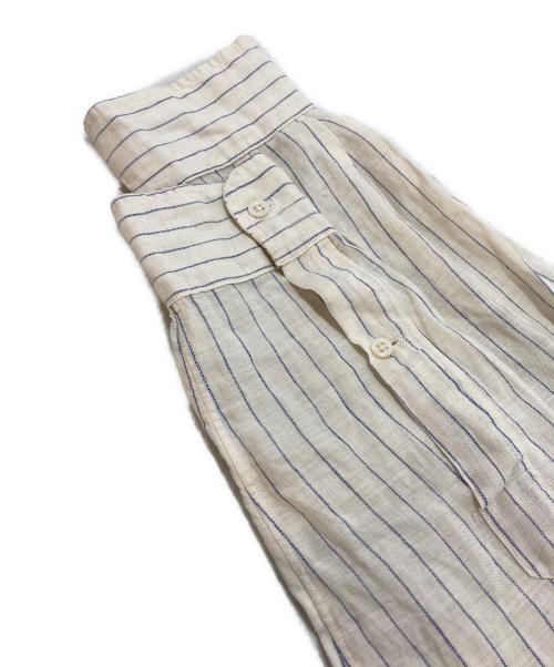POLO RALPH LAUREN（ポロ・ラルフローレン）POLO RALPH LAUREN (ポロ・ラルフローレン) リネンストライプシャツ ベージュ サイズ:SIZE Sの古着・服飾アイテム